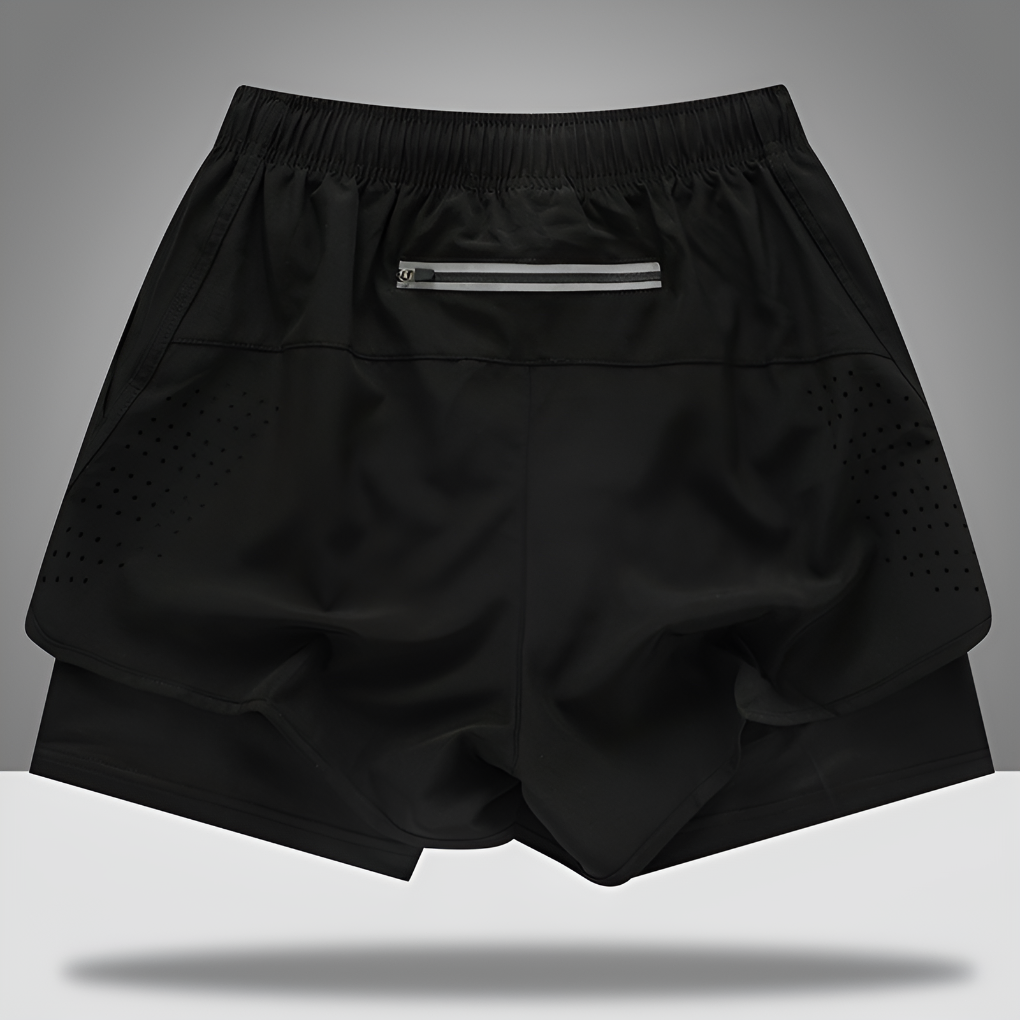 Moisture-Wicking Athletic Men's Shorts with Zip Pocket