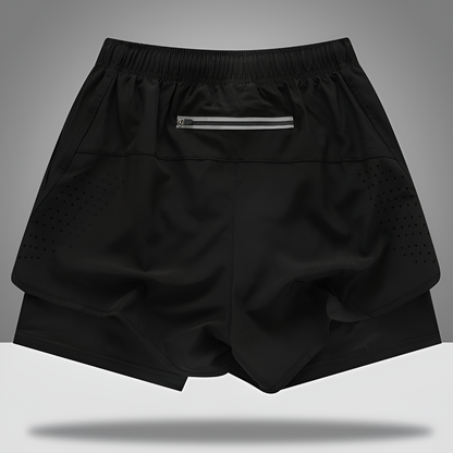 Moisture-Wicking Athletic Men's Shorts with Zip Pocket