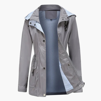 Ladies Water Resistant Coat with Removable Hood