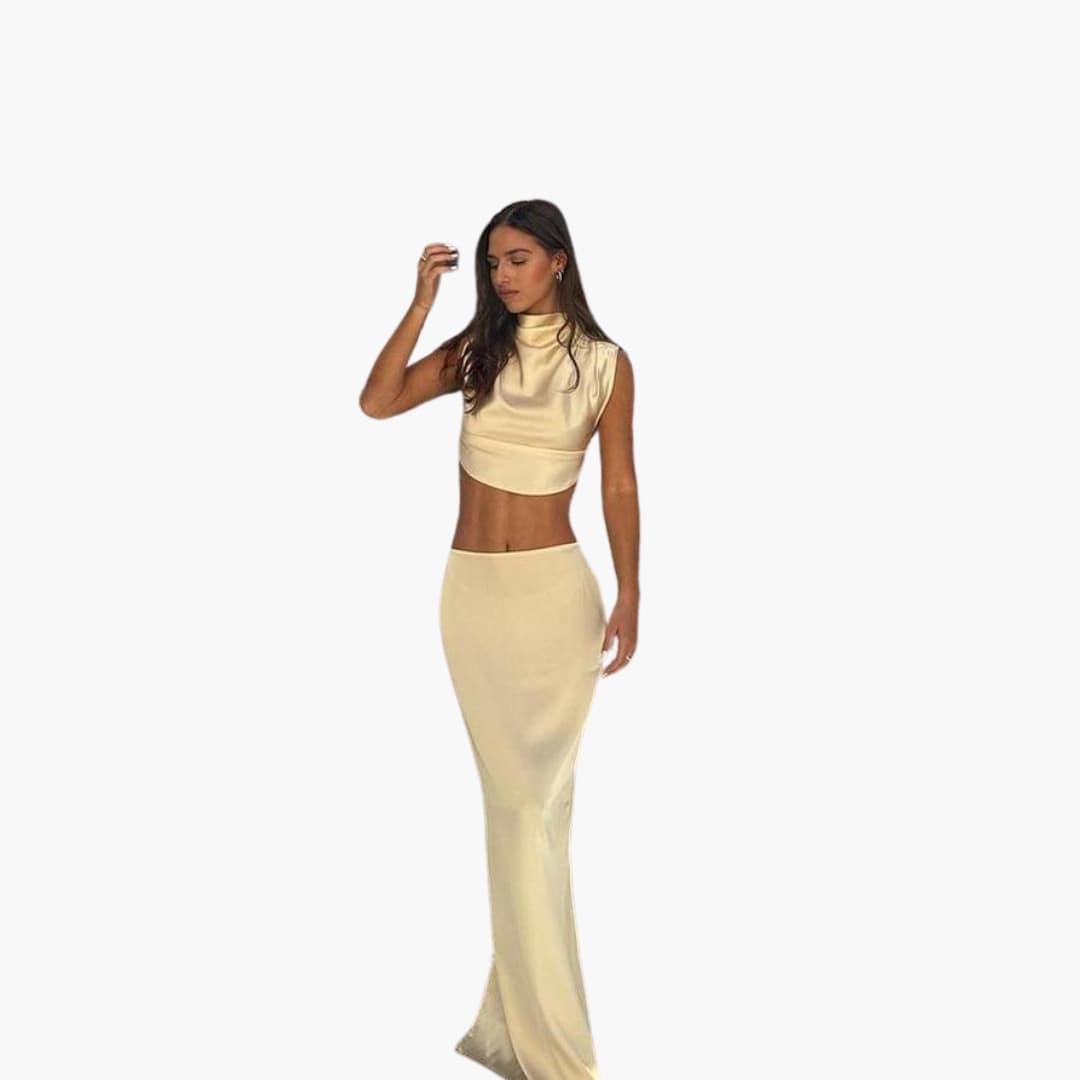 Luxurious Silk Two Piece Pantsuit for Women