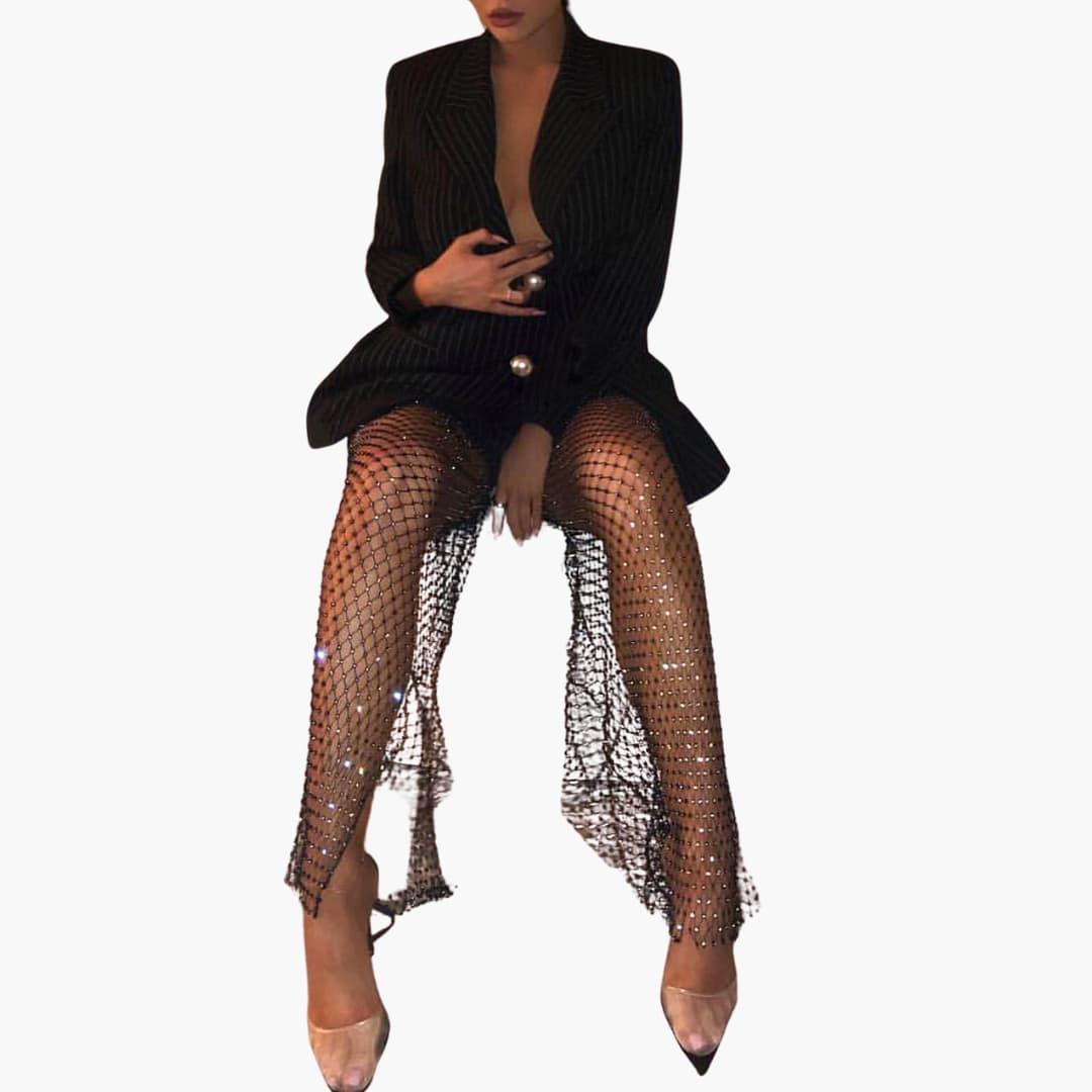 Chic Mesh Skirt and Jacket Set for Ladies