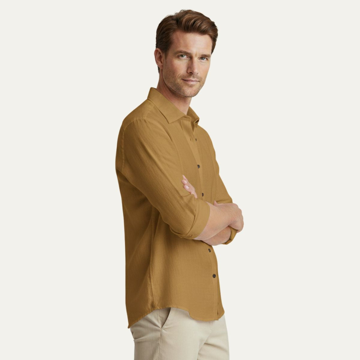 Classic Men's Relaxed Fit Linen Shirt