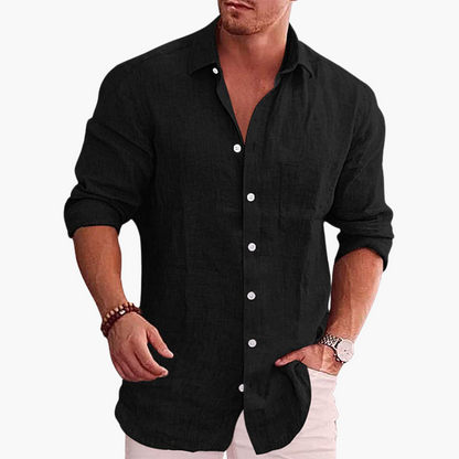 Relaxed Fit Mens Button Down Shirt for Summer