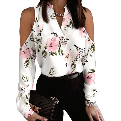 Ladies' V-Neck Top with Cute Heart Pattern