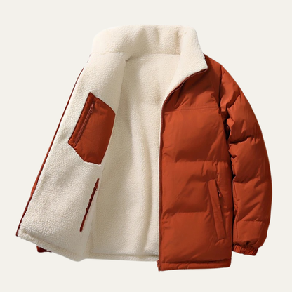Thermal Reversible Wool Blend Men's Winter Coat