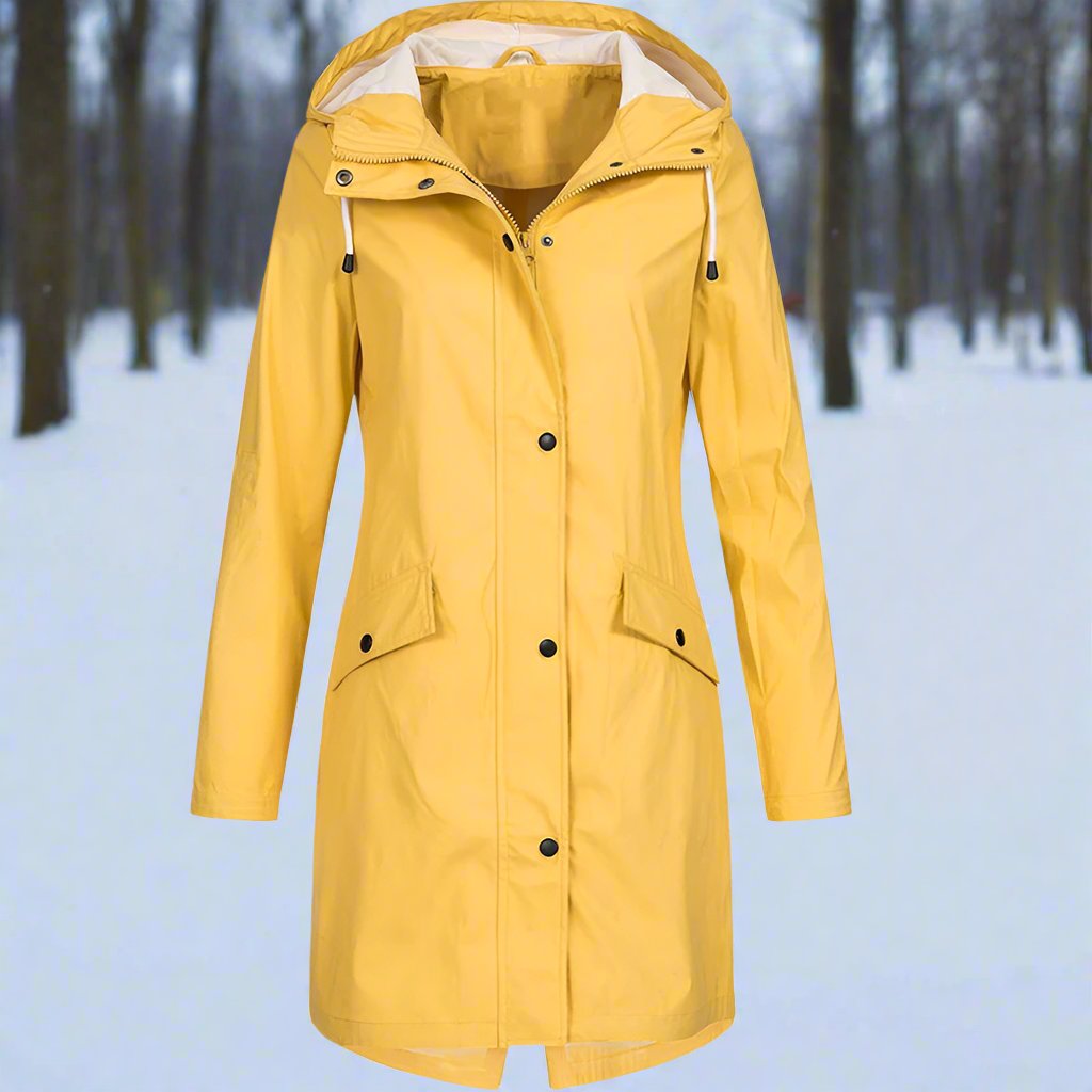 Waterproof Women's Hooded Rain Coat with Pockets