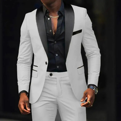 Men's Tailored Fit Peak Lapel Suit Jacket Set