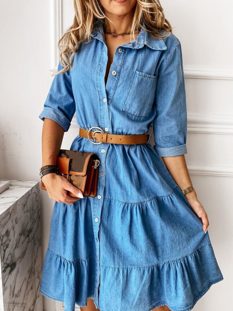 Comfortable Blue Jeans Sundress - Nocini