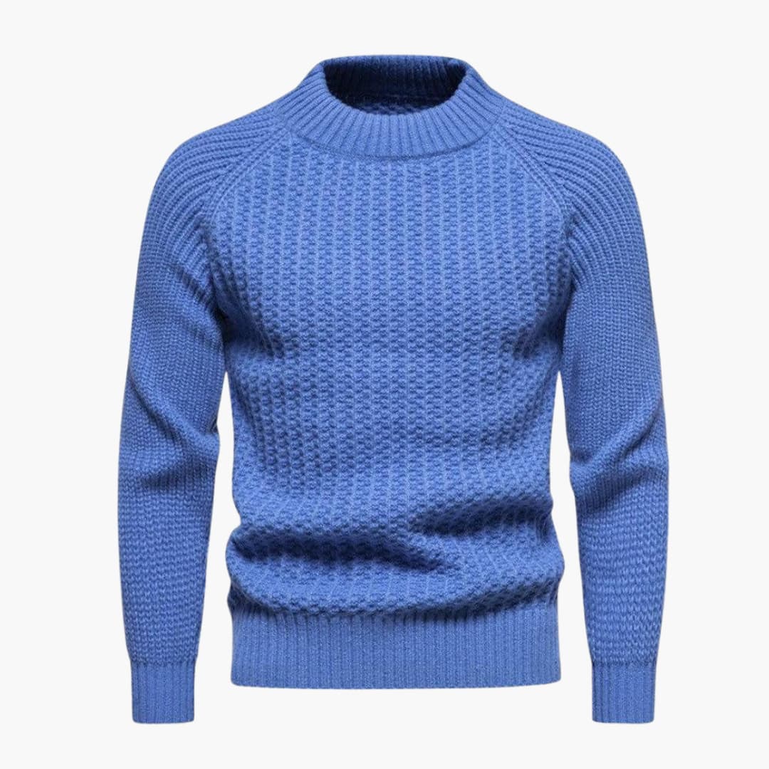 Classic Crew Neck Textured Sweater - Olytrend