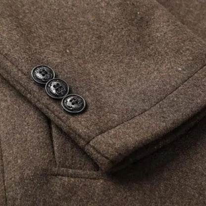 Warm Mens Luxury Wool Pea Coat