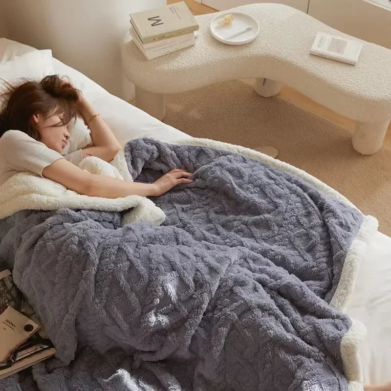 Soft Plush Wool Blanket for Cold Winter Nights