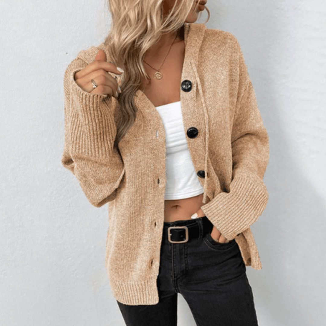 Women's Soft Cable Knit Hooded Sweater - Nocini