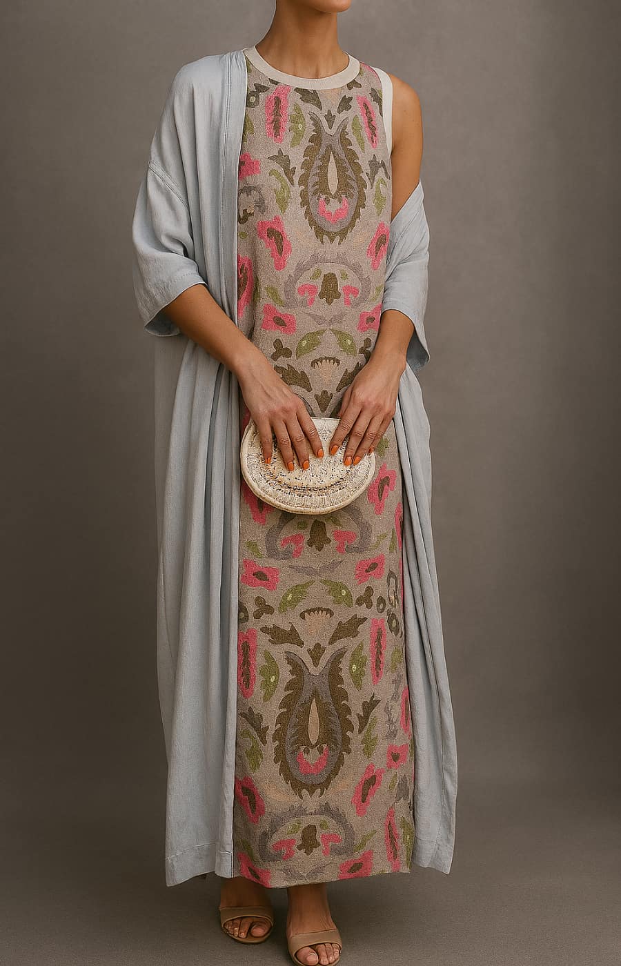 Elegant Women's Dress and Coat Combo Set
