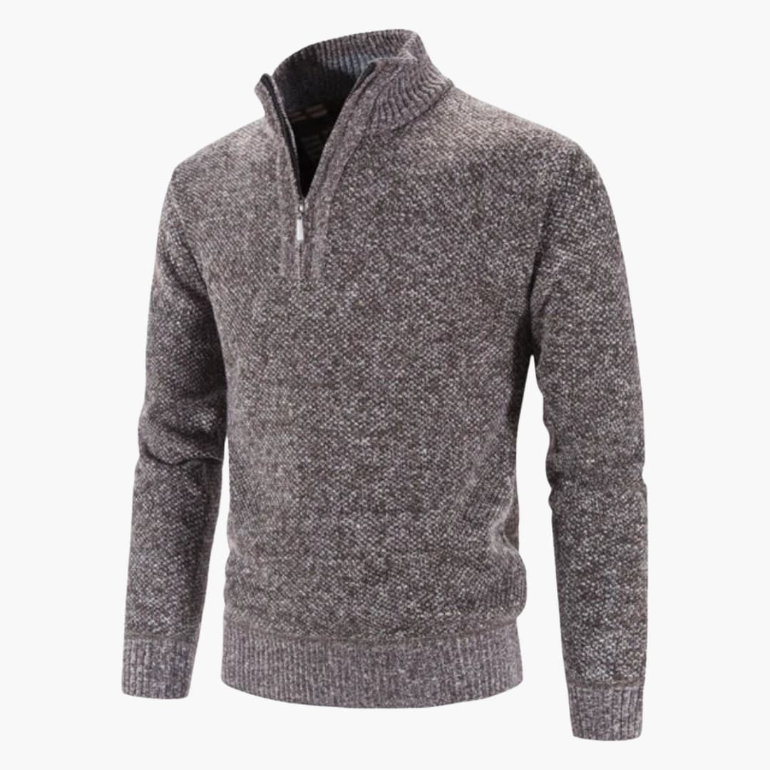 Warm Textured Men's Half Zip Sweater - Olytrend