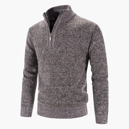 Warm Textured Men's Half Zip Sweater - Olytrend