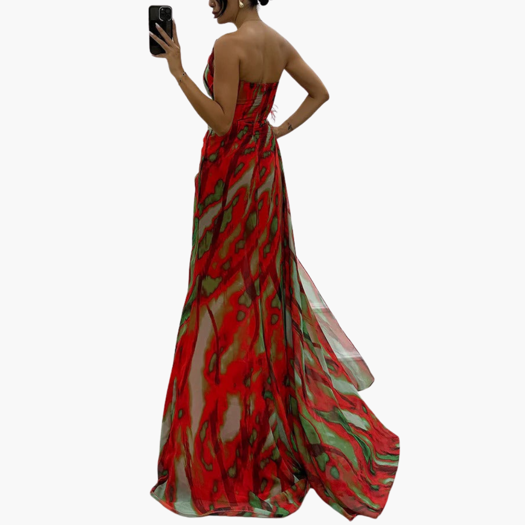 Chic Off Shoulder Maxi Dress with Flowy Design