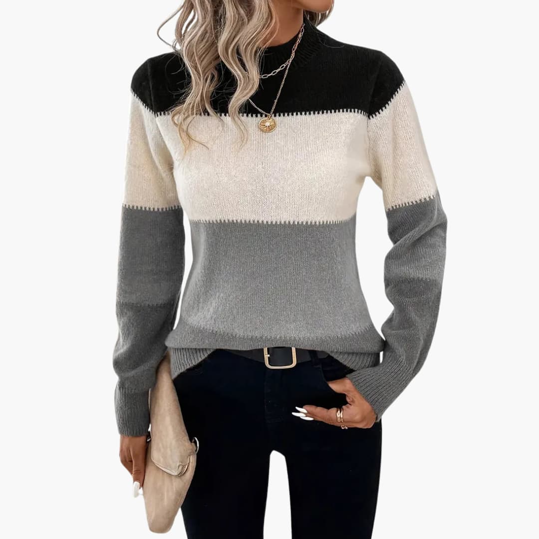 Women's Casual Color Block Sweatshirt - Olytrend