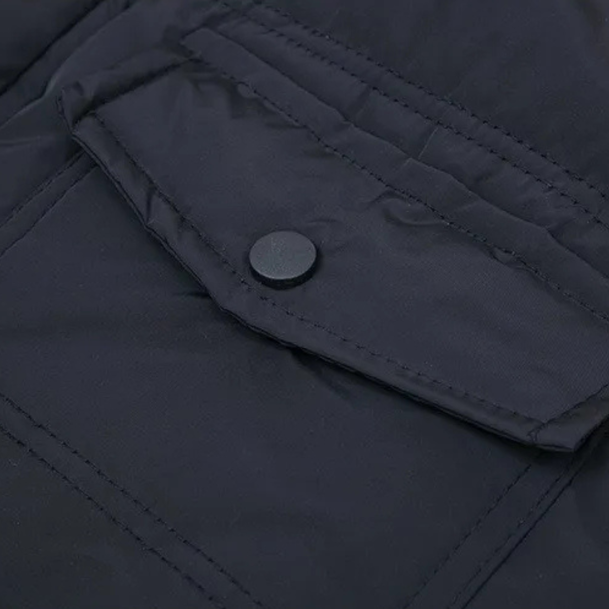 Warm Men's Black Fleece Lined Cotton Parka Jacket