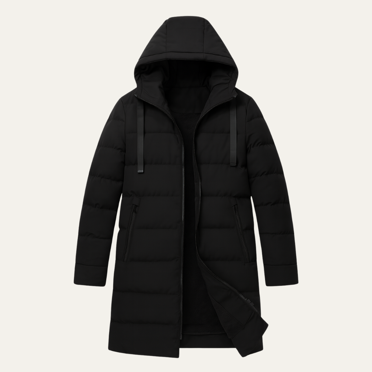Men's Slim Fit Black Down Puffer Jacket - Nocini