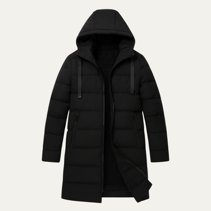 Men's Slim Fit Black Down Puffer Jacket - Nocini