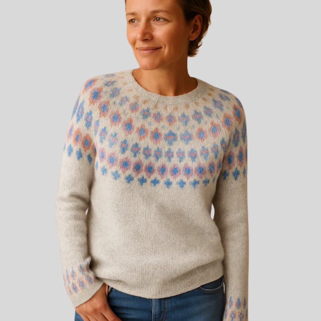 Ladies' Patterned Warm Wool Jumper
