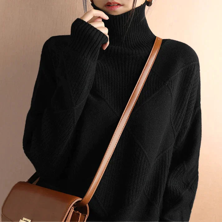 Cozy Oversized Women's High Neck Sweater