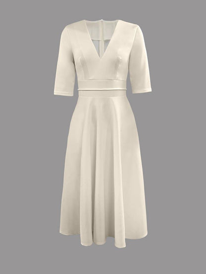 White Wedding Dress for Women Midi