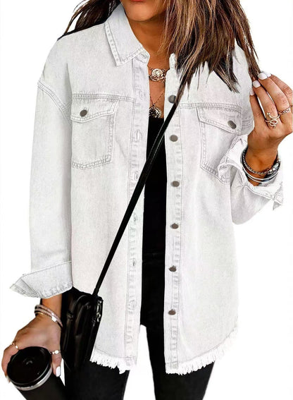 Elegant Women's Blue Jeans Jacket