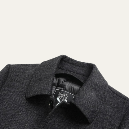Warm Waterproof Plaid Men's Trench Coat