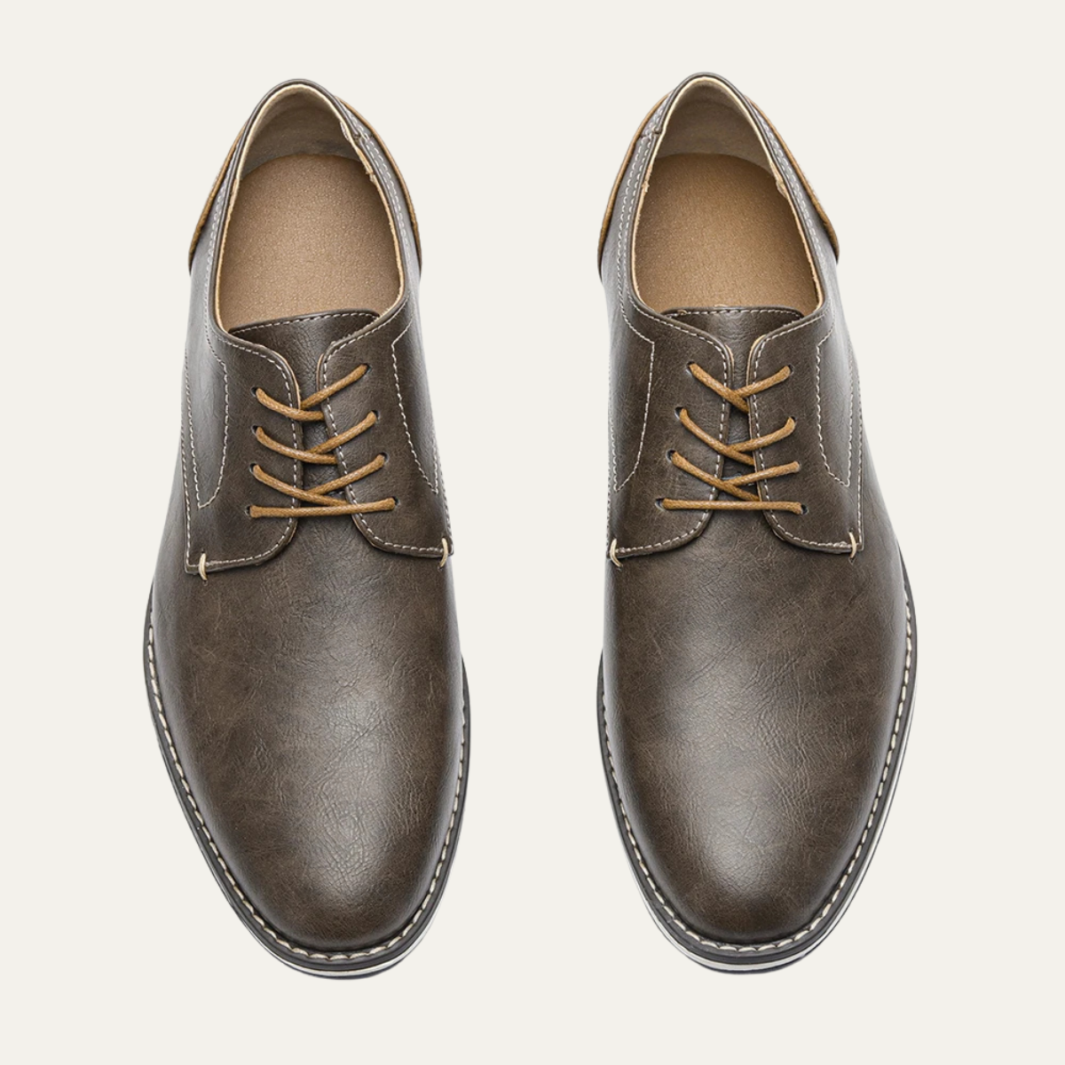 Classic Brown Leather Lace Up Sneakers