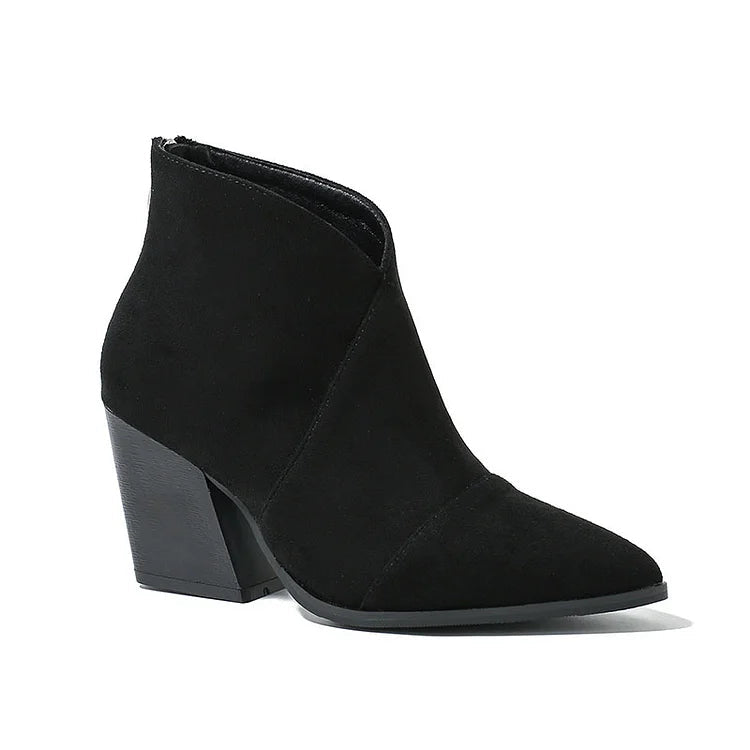 Classic Pointy Low Heel Boots