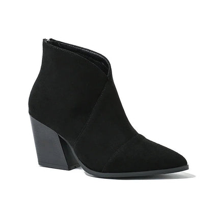 Classic Pointy Low Heel Boots