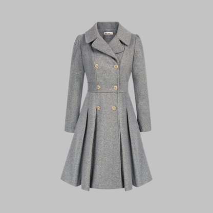 Elegant Double Breasted Long Coat
