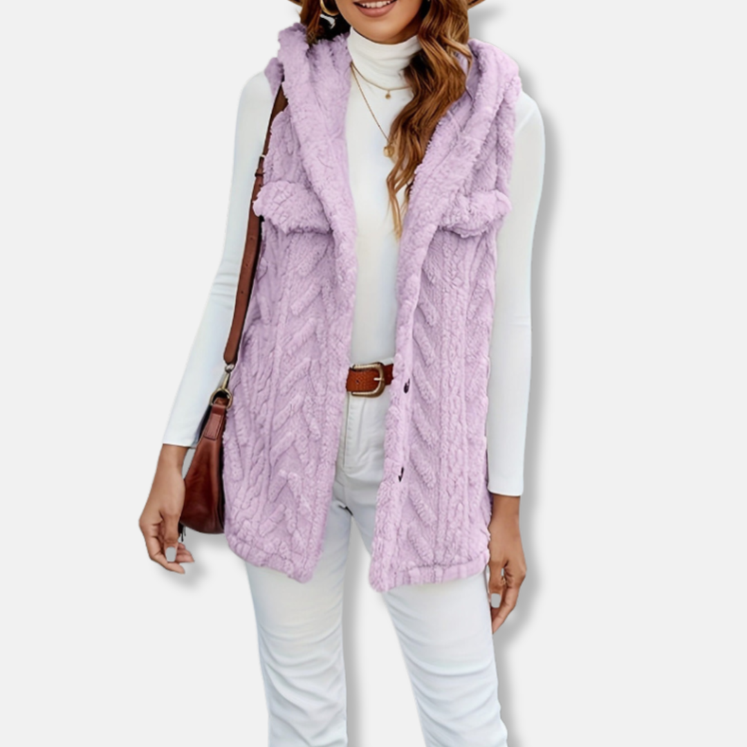Cozy Women's Hooded Vest with Soft Pockets