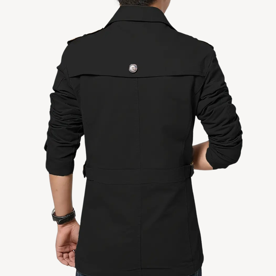 Classic Double Breasted Mens Trench Coat
