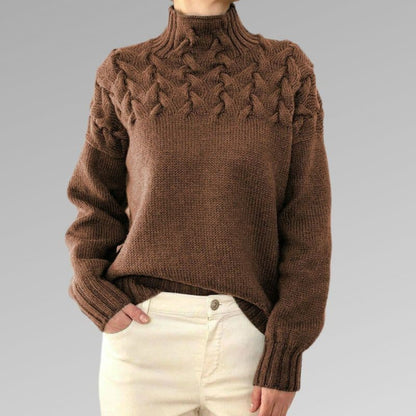 Cozy Women's Cable Knit Wool Sweater
