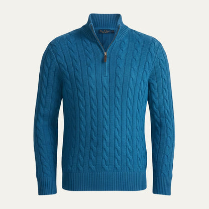 Warm Mens Knit Half Zip Sweater