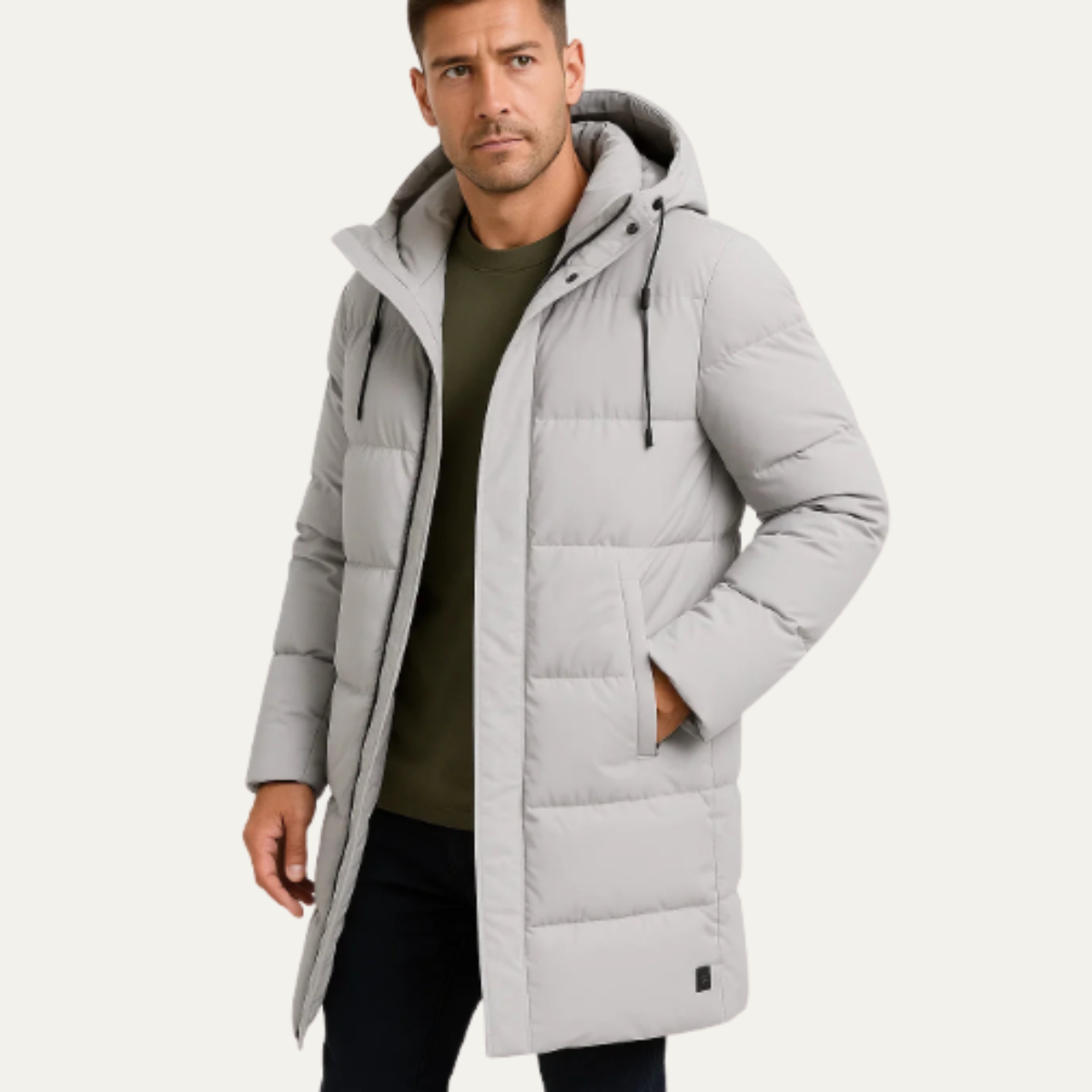 Warm Men's Puffer Hooded Parka Jacket