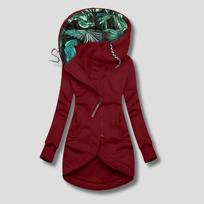 Fashionable Womens Hooded Zip Jacket