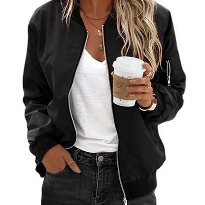 Waterproof Women's Zip Up Bomber Coat - Nocini
