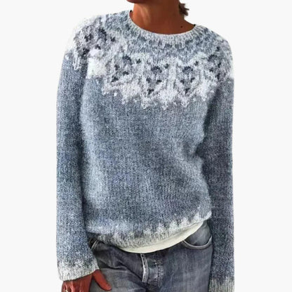 Soft Women's Crew Neck Patterned Sweater