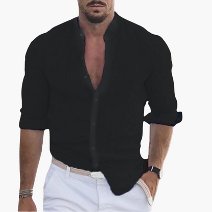 Breathable Mens Shirt - Casual Relaxed Fit Collar Style
