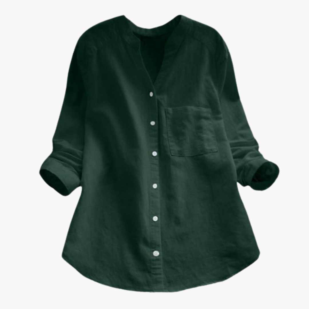 Relaxed Fit Womens Blouse - Long Sleeve Casual Top