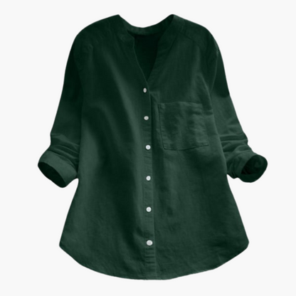 Relaxed Fit Womens Blouse - Long Sleeve Casual Top
