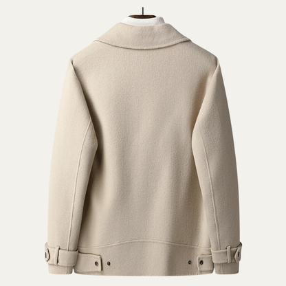 Classic Men's Wool Double Breasted Navy Pea Coat