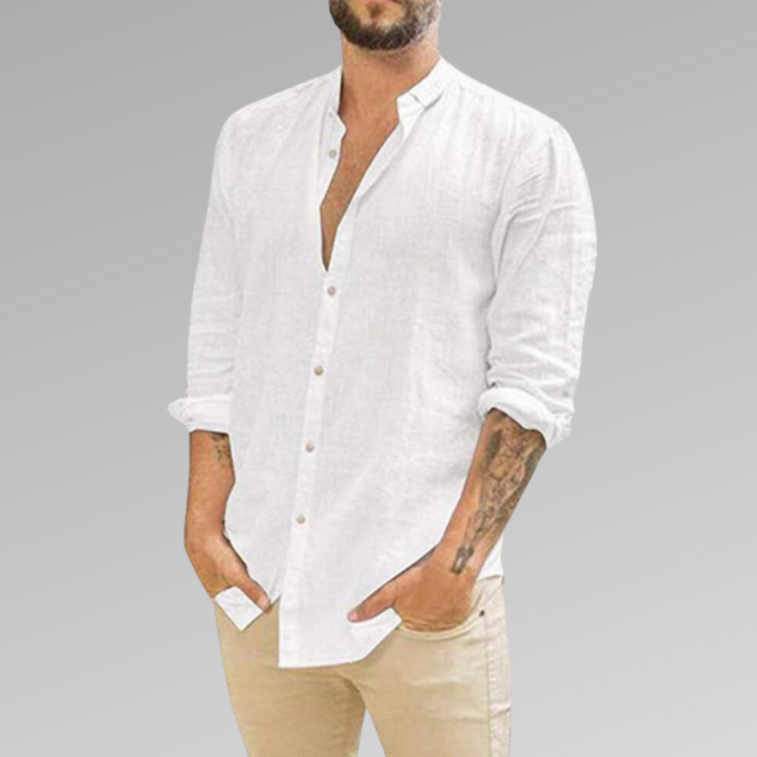 Comfortable Linen Casual Mens Shirt Relaxed Fit