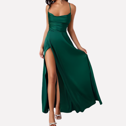 Sleeveless Summer Maxi Dress with High Side Split