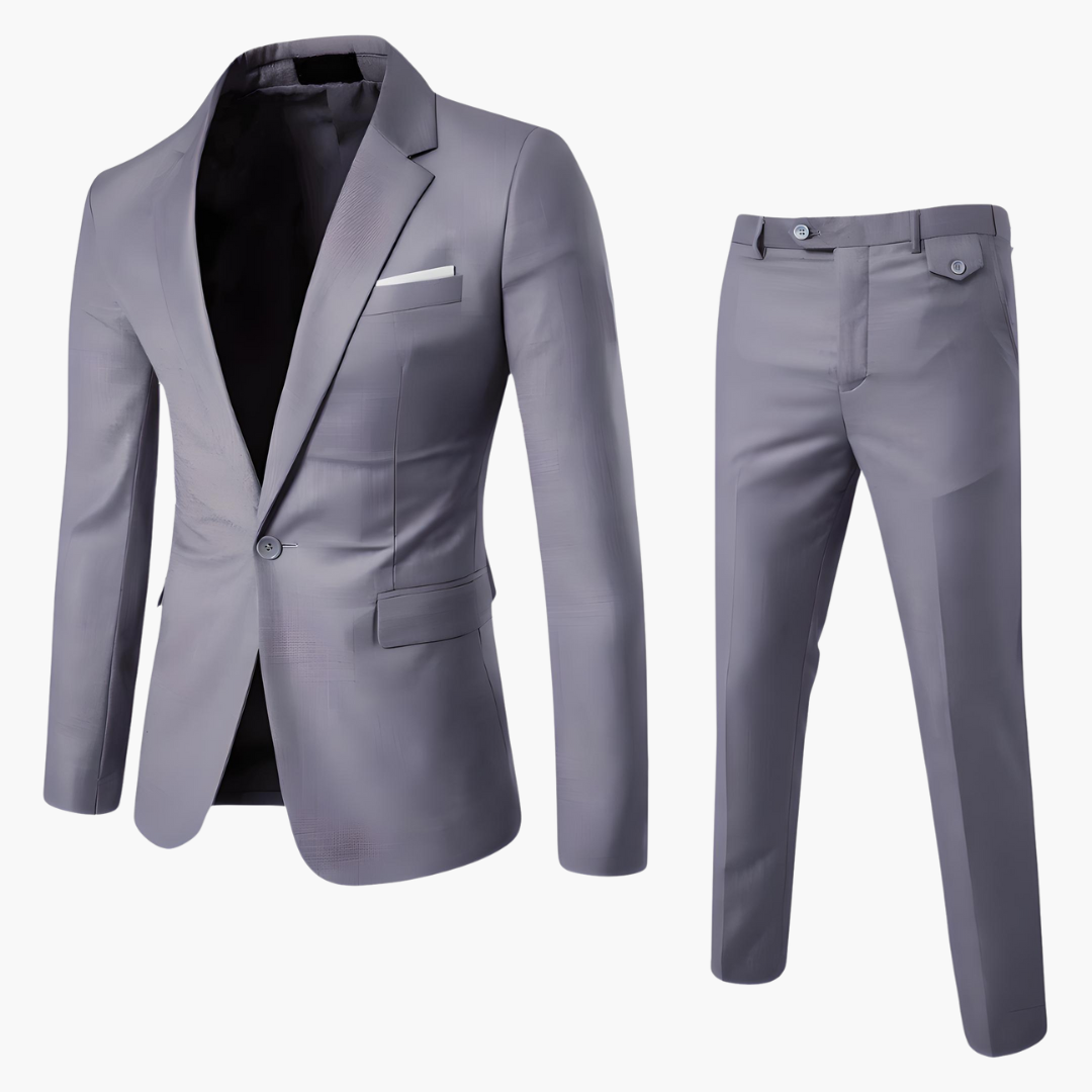Men's Classic 2 Piece Suit Set with Jacket and Pants