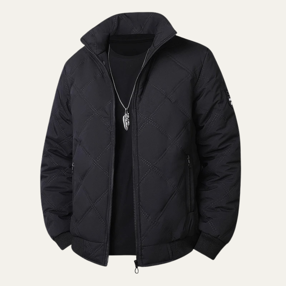 Thermal Insulated Men's Quilted Fleece Winter Coat
