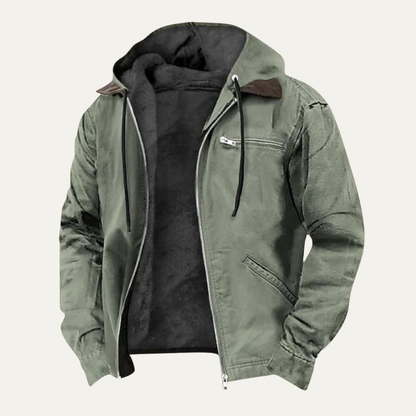 Thermal Men's Fleece Lined Hooded Winter Coat